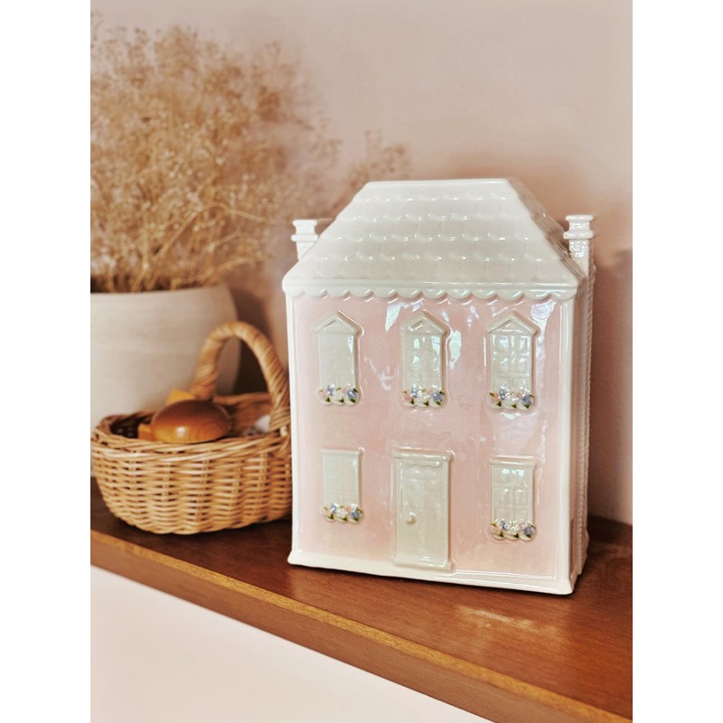 Child to Cherish Ceramic Bank for Girls, Pink Dollhouse