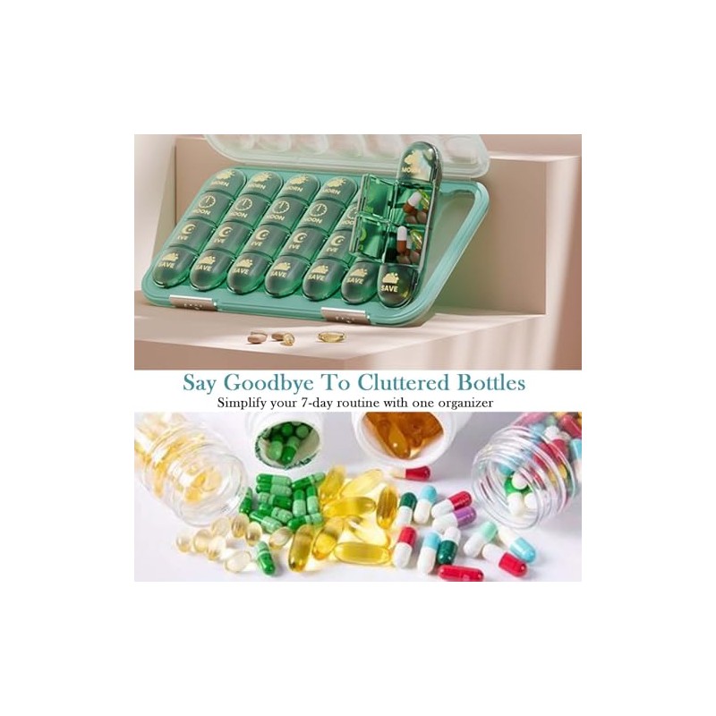 Weekly Pill Box 7 Day, Pill Organiser, Pill Box with