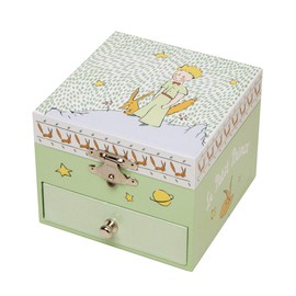Trousselier - The Little Prince St Exupery - Treasure Chest & Music Jewellery Box - Music Box - Ideal Children's Gift - Phosphorescent - Glow in the Dark - Colour Green