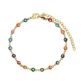 Vurotry Gold Evil Eye Anklet for Women Evil Eye Anklet Beach Waterproof Non Discoloration Jewelry