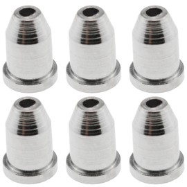JJHXSM 6pcs Guitar String-Thru Ferrules Silver Bass String Ferrules Bushings Through Body Mini Ferrules for Electric Guitar