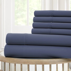 Amrapur Overseas | 4-Piece Nanotex Cool Comfort 120 GSM Microfiber Sheet Set (Blue Hill, Twin)