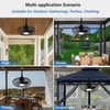 Black Outdoor Ceiling Fans with Light Remote Control Plug in