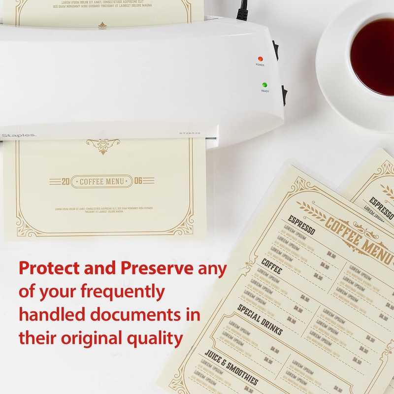 Staples Thermal Laminating Pouches - Clear, Letter Size, 5 Mil