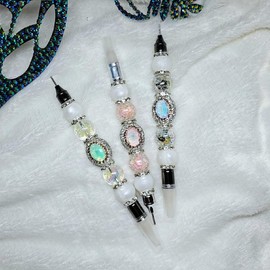 Wax tip beaded crafters pen for Rhinstoning Diamond painting Nail art Rhinstone picker - Color: Aqua blue