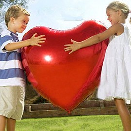 AnnoDeel 2 pcs 32inch Huge Red Heart Balloons, Romantic Large Heart foil Balloons for Wedding Decorations Love Balloons Party Decorations
