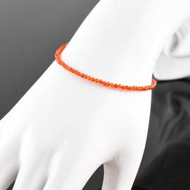 InfinityGemsArt Natural Carnelian Gemstone Full Micro Beads Dainty Bracelet Jewelry for her, Birthstone, Energy Healing Crystals, Silver Plated Chain 8 inch