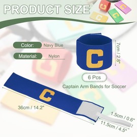 YELARXI Soccer Captain Armband, Football Armband Elastic Adjustable Player Bands Anti-Slip Badge- Fitting for (Adult/Youth - Football - Basketball - Team Sport) 6 Pack & Navy Blue