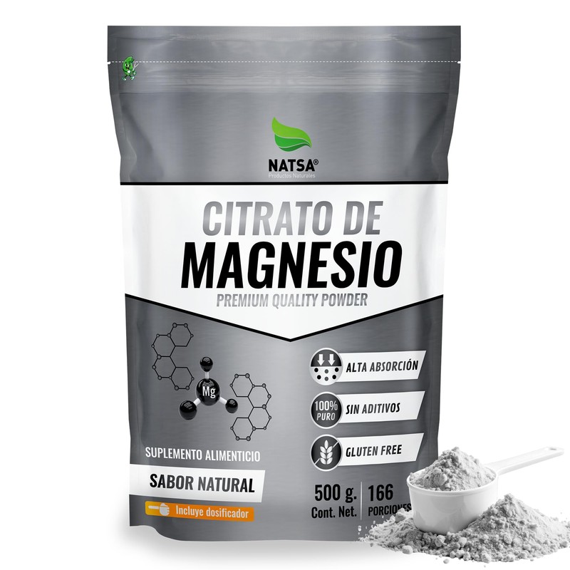 NATSA Citrato de Magnesio 3000mg Premium Polvo 500 g 166