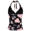 Mycoco Top de natación halter para mujer, cuello en V,