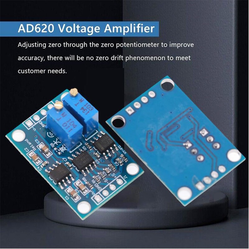 DAOKAI AD620 Voltage Amplifier Module 1.5-1000 Gain Adjustable Microvolt Millivolt
