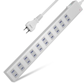 SAYBOUR Power Strip, Strong Magnets, 10 Magnets, Extension Cord, Bulk Switch, Power Saving, Energy Saving, White (5 m)