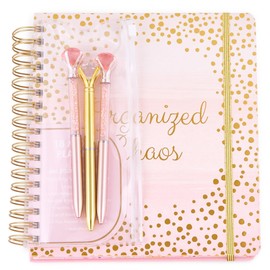 Votum 18 Month Hard Cover Planners/Calendars 10" x 10", January 2026 - June 2027 - Daily, Weekly & Monthly Organizer with Pens, Stickers, Sticky Notes, and a Sturdy Cover - Organized Chaos