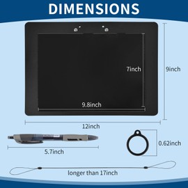 2 Pieces Magnetic Horizontal Clipboard Black Clipboards with Pen Holder Low Profile clipboard 9X 12.5 Inch Standard Horizontal Clipboard for Industrial Transportation Office