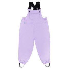 JAN & JUL Waterproof Bib Rain Pants, Windproof Overalls for Toddler Girls (Lavender, Size 3T)