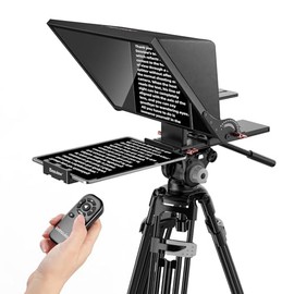 Desview P15 Teleprompter,15 inch Professional Prompter with HD Glass & Adjustable Mirror - Compatible with DSLR Cameras, Smartphones, Tablets for Video Recording, Live Streaming