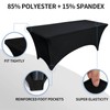 OutdoorLines Fitted Tablecloth Black Table Clothes for 4 Foot Rectangle