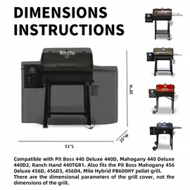 UPFETIA Grill Cover for Pit Boss 440 Deluxe Wood Pellet Grill, 73440/456 Pellet Cover - Waterproof, Heavy Duty & Weather Resistant Outdoor Cover