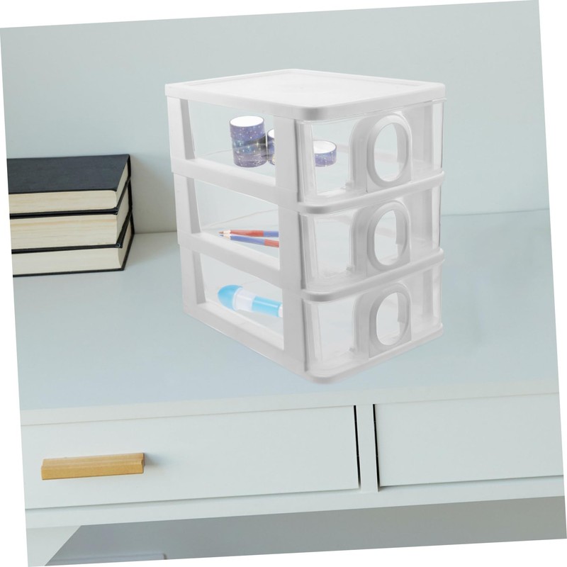 Levemolo Storage Organizer for Office Transparent Desk Organizer Box Compact
