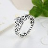 Presentski DIY Creative Silver Plated Crown Princess Diamond Ring for