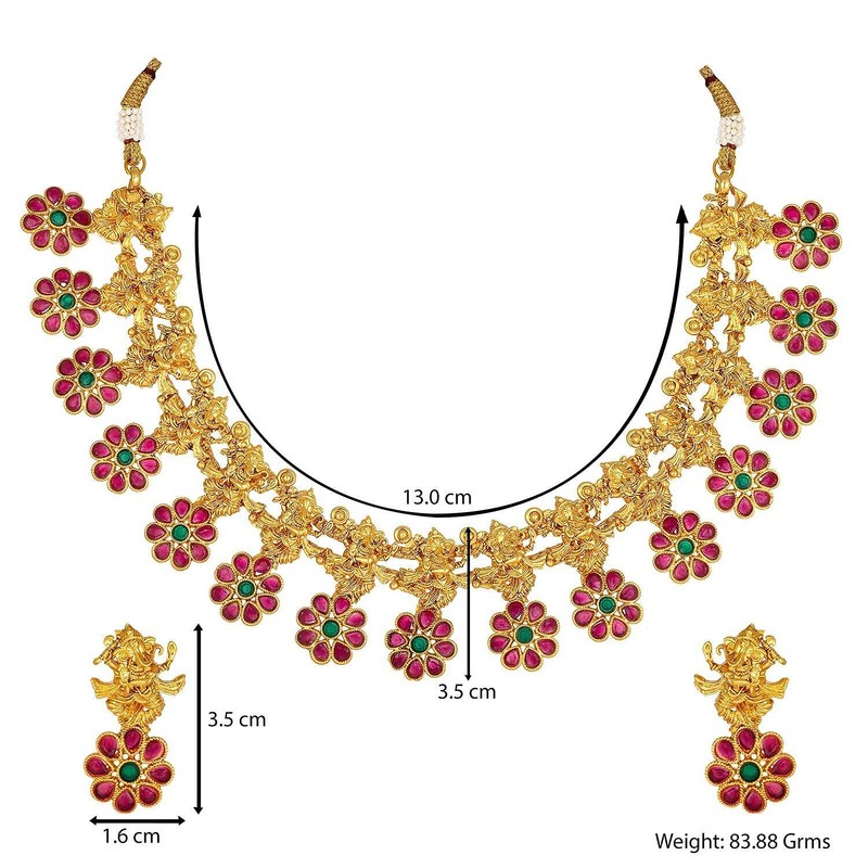 Aheli Indian Collar tradicional pendientes boda joyería de moda étnica
