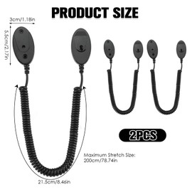 Magnetic Remote Leash Control Holder with Security Cable, Retractable Tidy Anti-lost Rope Organizer Easy Installation Stable Suitable for Projector TV Fan and Air Conditioner Remotes (2Pcs Black, L)