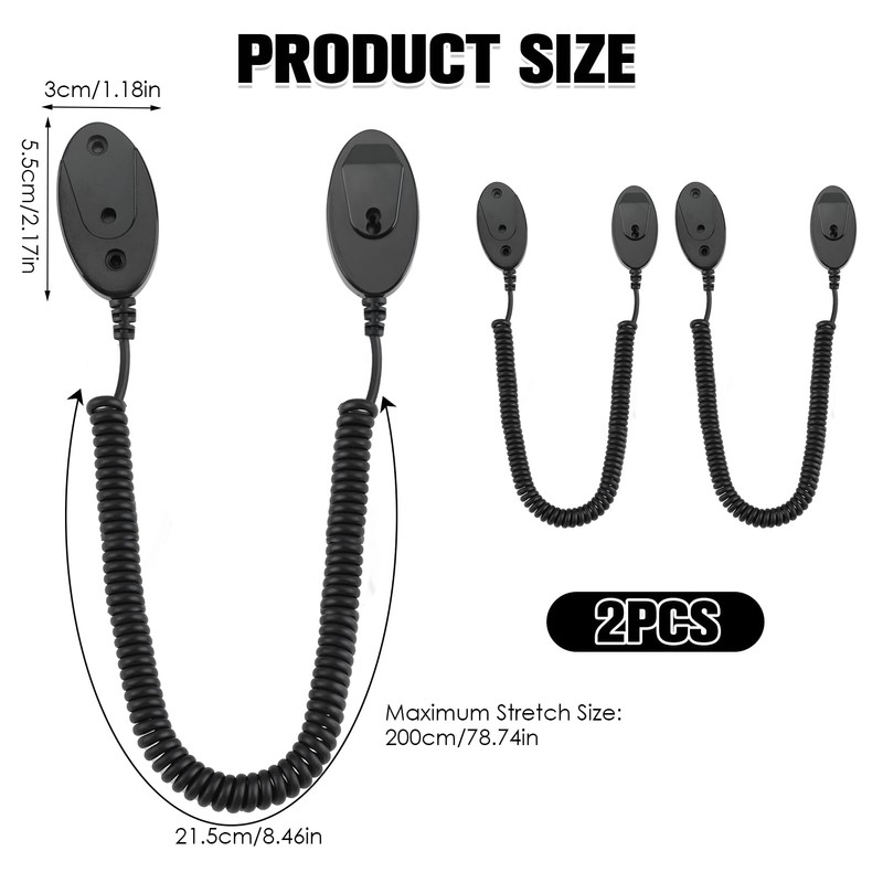 Magnetic Remote Leash Control Holder with Security Cable, Retractable Tidy