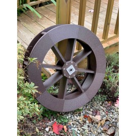 Lawn Creations Amish-Made Poly Waterwheels with Stainless Steel Bearings and Mounting Bolt - Black, Small