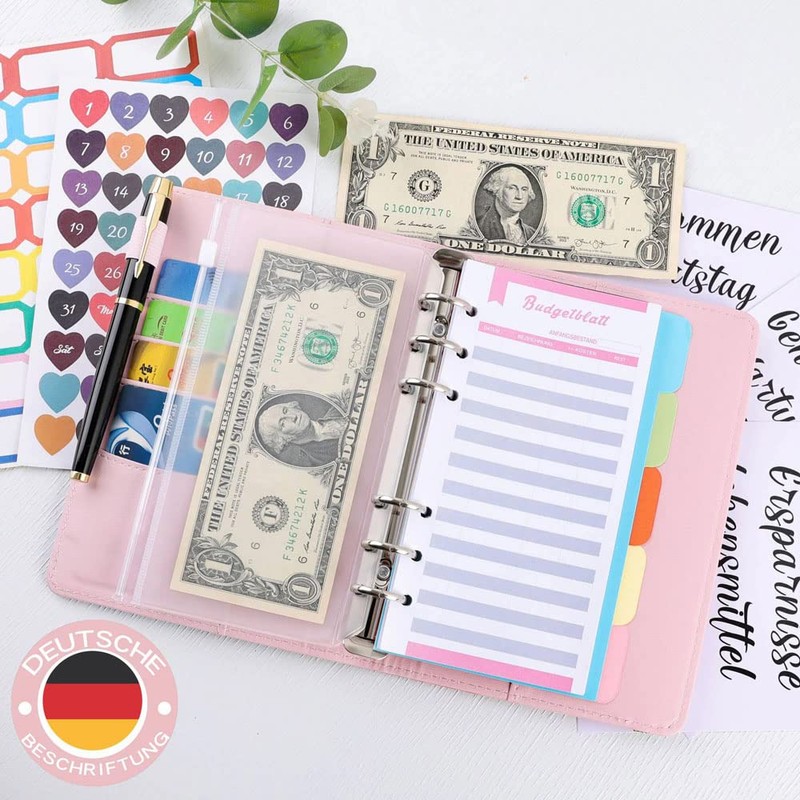 Ink A6 Ring Binder Budget Book Colour Image Printing Notebook