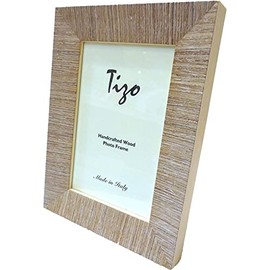 Tizo 5" X 7" Curve Taupe Wooden Frame, Made in Italy