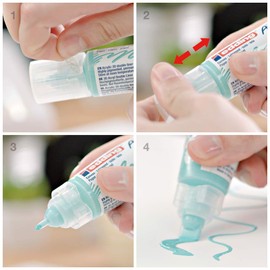 edding 5400 acrylic 3D double liner - pastel-green - 1 acrylic colour tube - 2 nozzles 2-3,5-10mm - acrylic paint for canvas, painting boards and wood - waterproof acrylics in artist-quality colours