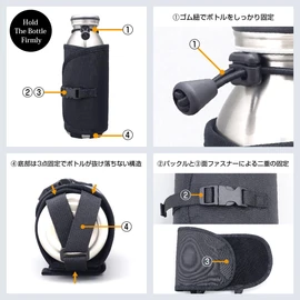 NEXARY Bottle Holder Backpack Shoulder Belt Size Adjustment (Black)