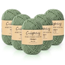 Coopay Wool for Crochet, 225 g (5 x 45 g) Soft Crochet Yarn, 5 Faiding Wool for Knitting, Baby Wool for Crochet for Beginners, Super Soft Crochet Yarn, Baby Wool for Crochet and Knitting Project