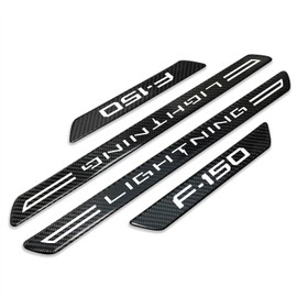 iPick Image for Ford F-150 Lightning Real Carbon Fiber 4 Pcs Universal Door Sill Step Protector Guard Decal Plates