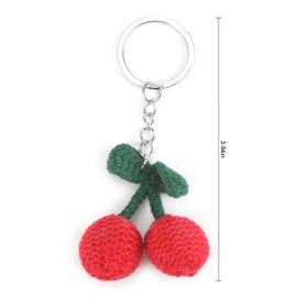FRULX Knitted Cute Red Cherry-Shaped Keychain, Creative Gift, Gift for Women and Birthday Gift for Girlfriend, Small Gift for Any Occasion, Girlfriend Gift, Inspirational Gifts for Women