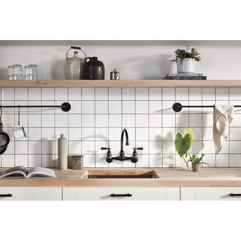 Peerless P2765LF-OB Elmhurst Two-Handle Kitchen Faucet Wall-Mount, Oil-Rubbed Bronze