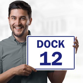 Dock Number 12 Sign, 10x14 Inches, 55 mil thick HDPS (high density polystyrene), Made in USA by My Sign Center