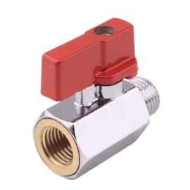DERNORD Brass Mini Ball Valve NPT Thread, Shut-Off Valve Female&Male (1/4" Female&Male) (Pack of 2)
