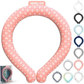Genki Neck Cooler, 75.2 °F (24 °C), Cooling Neck Ring, Heatstroke Prevention, Japanese Company, Adults, Children, Outdoor, Camping, Phase-Change Material, Evolved 2024 Version, M, Snow Cherry Blossom