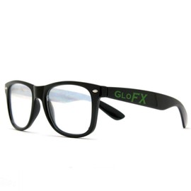 GloFX Ultimate Diffraction Glasses - Black - 3D Prism Effect EDM Rainbow,Black,
