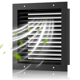 12" X 12" Gable Vents, Hon&Guan Aluminum Alloy Attic Vent for Houses Door Vents for Exterior Doors [Vent Opening: 10.5” x 10.5”], Black