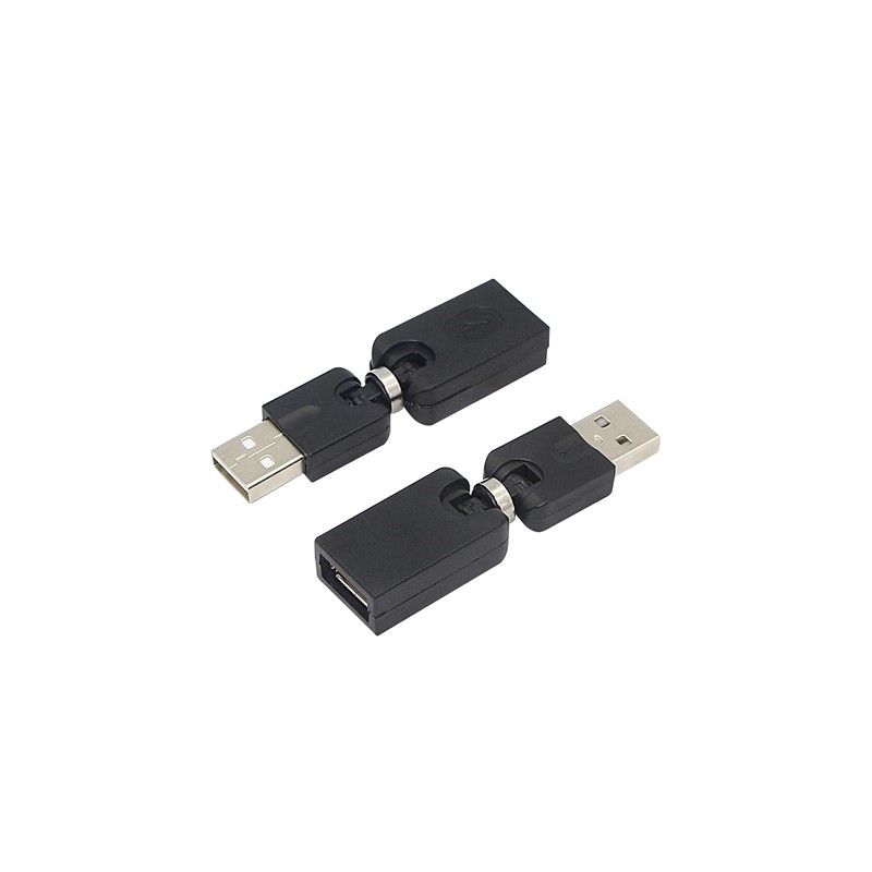 GELRHONR USB 2.0 to USB Female 90 Degree Adapter, Rotating