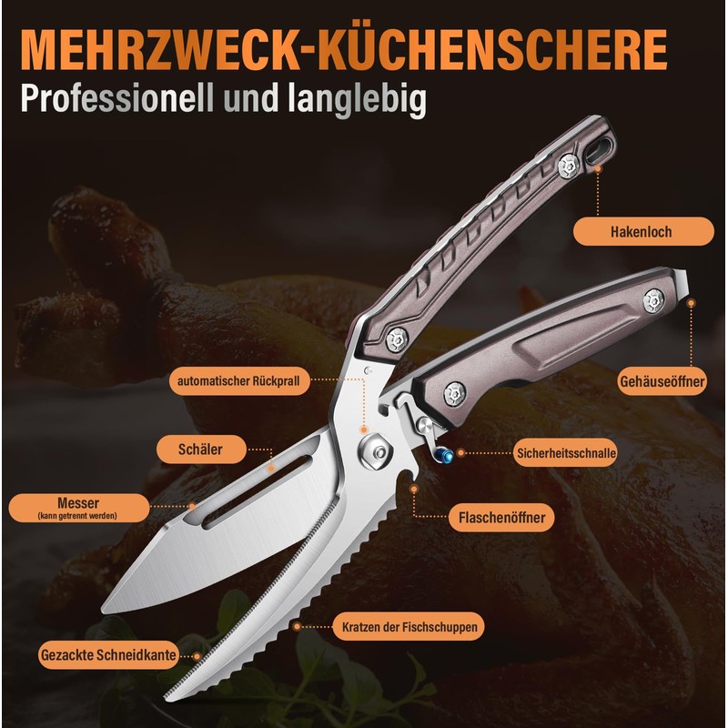 SMITH CHU Poultry Scissors, Carving Scissors, Chicken Scissors, Poultry Scissors,