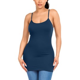 Sugar Sunday Camisola básica de algodón para mujer, Azul Midnight, S