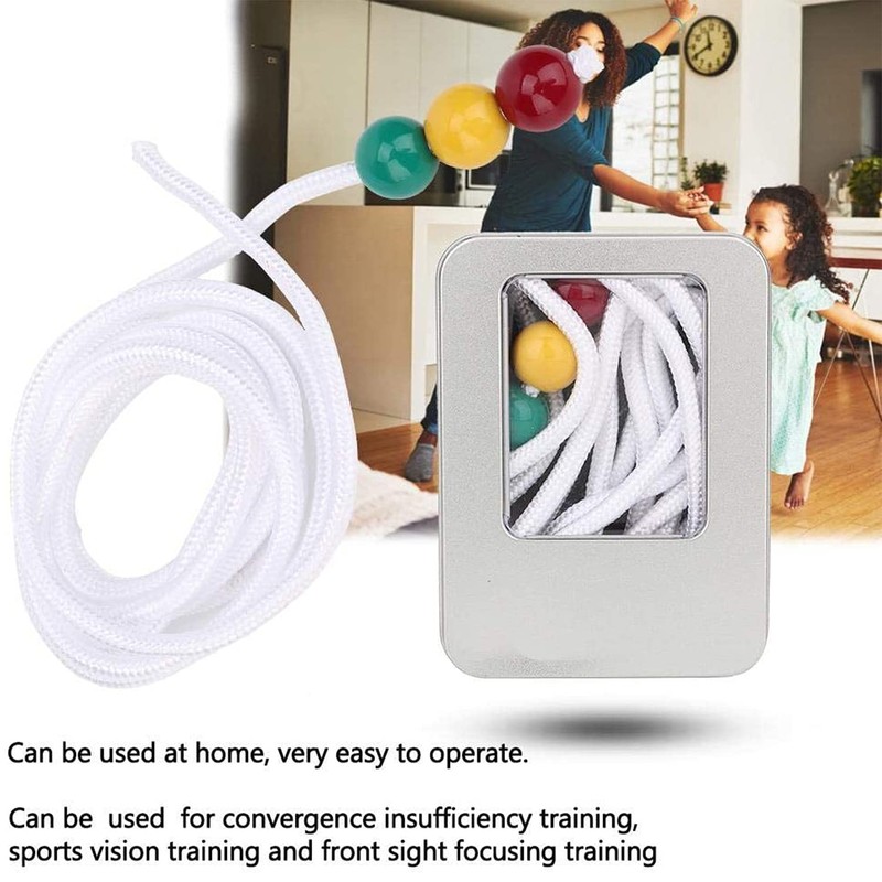 Brock String, Vision Convergence Training Tool with 3 colors beads,