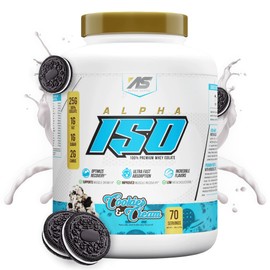 Alpha Supps ISO, Low Carb 100% Whey Protein Isolate Powder, 25 Grams Per Serving, Helps Support Muscle Growth, Low Sugar and Gluten Free (Cookies & Cream, 5 lb)
