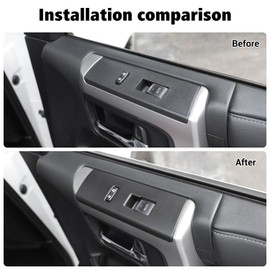 Voodonala for Toyota 4Runner 2010-2024 Door Window Lift Switch Panel Trim Cover Compatible with Toyota 4Runner SUV 2010-2024 (Matte Black,4Pcs/Set,ABS)