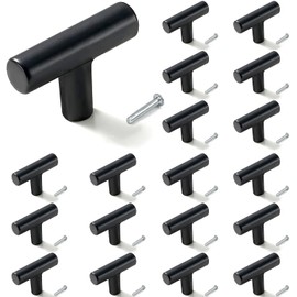 THSIREE Schrankknöpfe, Schwarz, 30 Stück, Schubladenknöpfe, Einloch-Schrankbeschläge mit Schrauben, für Küche, Schlafzimmer, Möbel