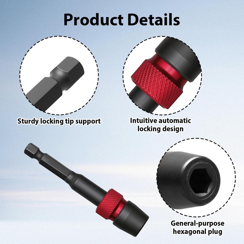 75MM Locking Bit Holder, Strong Magnetic Bit Impact Locking Holder,