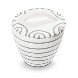 Gmundner Keramik Manufaktur 0106DZGO09 Graugeflammt Gourmet Sugar Bowl Diameter 9 cm